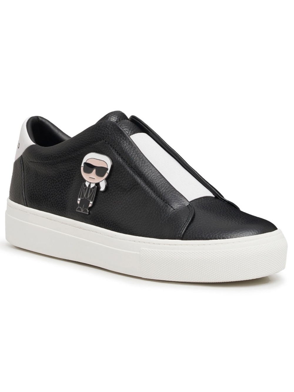 Karl Lagerfeld black Iconic Sneaker Leather Upper